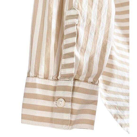 Sundance Golden Days Neutral Striped Cotton Long Sleeve Button Down Shirt Size S - Picture 4 of 6